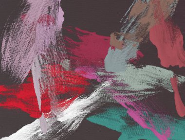 El yapımı tuvale yağlı boya. Soyut sanat dokusu. Renkli doku. Modern sanat eserleri. Yağlı boya darbeleri. Fırça darbeleri. Modern sanat. Çağdaş sanat. Sanatsal tuval.   