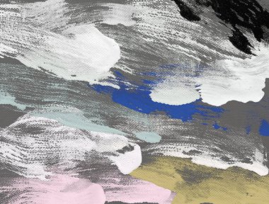El yapımı tuvale yağlı boya. Soyut sanat dokusu. Renkli doku. Modern sanat eserleri. Yağlı boya darbeleri. Fırça darbeleri. Modern sanat. Çağdaş sanat. Sanatsal tuval.      