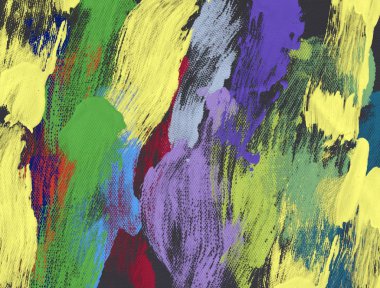 El yapımı tuvale yağlı boya. Soyut sanat dokusu. Renkli doku. Modern sanat eserleri. Yağlı boya darbeleri. Fırça darbeleri. Modern sanat. Çağdaş sanat. Sanatsal tuval.  