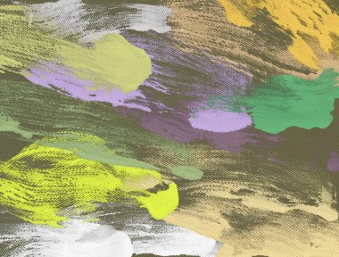 El yapımı tuvale yağlı boya. Soyut sanat dokusu. Renkli doku. Modern sanat eserleri. Yağlı boya darbeleri. Fırça darbeleri. Modern sanat. Çağdaş sanat. Sanatsal tuval.   