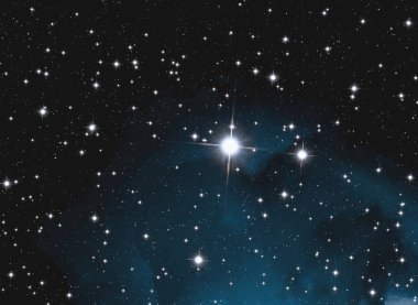 Derin uzay yıldız alanı. Evren yıldızlarla ve gazla dolu. çok uzak bir evren çizimi.