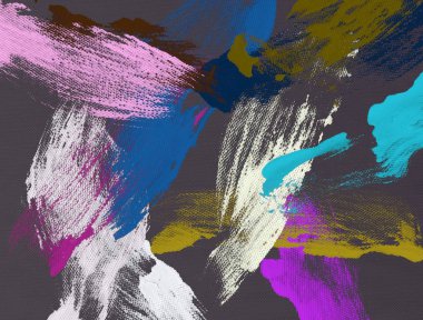 El yapımı tuvale yağlı boya. Soyut sanat dokusu. Renkli doku. Modern sanat eserleri. Yağlı boya darbeleri. Fırça darbeleri. Modern sanat. Çağdaş sanat. Sanatsal tuval.