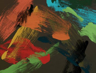 El yapımı tuvale yağlı boya. Soyut sanat dokusu. Renkli doku. Modern sanat eserleri. Yağlı boya darbeleri. Fırça darbeleri. Modern sanat. Çağdaş sanat. Sanatsal tuval.   