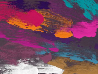 Tuval üzerine yağlıboya. Renkli doku. Fırça darbeleri. 