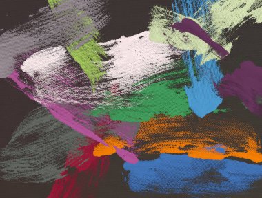 El yapımı tuvale yağlı boya. Soyut sanat dokusu. Renkli doku. Modern sanat eserleri. Yağlı boya darbeleri. Fırça darbeleri. Modern sanat. Çağdaş sanat. Sanatsal tuval.   