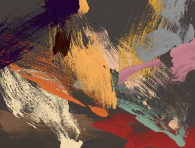 El yapımı tuvale yağlı boya. Soyut sanat dokusu. Renkli doku. Modern sanat eserleri. Yağlı boya darbeleri. Fırça darbeleri. Modern sanat. Çağdaş sanat. Sanatsal tuval.   