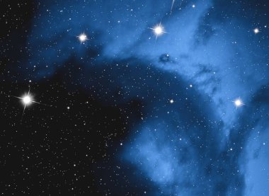 Derin uzay yıldız alanı. Evren yıldızlarla ve gazla dolu. çok uzak bir evren çizimi.