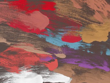 Tuval üzerine yağlıboya. Renkli doku. Fırça darbeleri. 