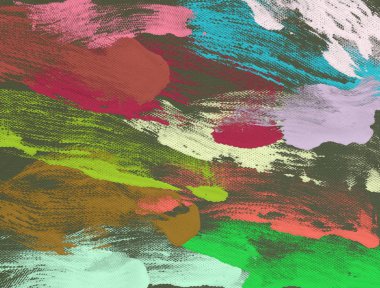 Tuval üzerine yağlıboya. Renkli doku. Fırça darbeleri. 