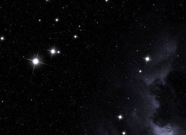 Derin uzay yıldız alanı. Evren yıldızlarla ve gazla dolu. çok uzak bir evren çizimi.