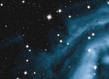 Derin uzay yıldız alanı. Evren yıldızlarla ve gazla dolu. çok uzak bir evren çizimi.