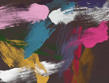 Tuval üzerine yağlıboya. Renkli doku. Fırça darbeleri. 