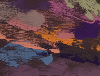 Tuval üzerine yağlıboya. Renkli doku. Fırça darbeleri. 