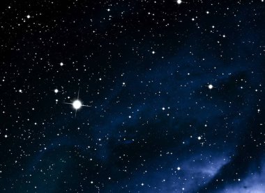 Derin uzay yıldız alanı. Evren yıldızlarla ve gazla dolu. çok uzak bir evren çizimi.