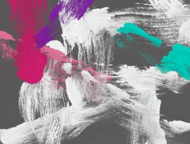 El yapımı tuvale yağlı boya. Soyut sanat dokusu. Renkli doku. Modern sanat eserleri. Yağlı boya darbeleri. Fırça darbeleri. Modern sanat. Çağdaş sanat. Sanatsal tuval.   