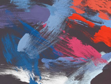 El yapımı tuvale yağlı boya. Soyut sanat dokusu. Renkli doku. Modern sanat eserleri. Yağlı boya darbeleri. Fırça darbeleri. Modern sanat. Çağdaş sanat. Sanatsal tuval.