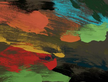 El yapımı tuvale yağlı boya. Soyut sanat dokusu. Renkli doku. Modern sanat eserleri. Yağlı boya darbeleri. Fırça darbeleri. Modern sanat. Çağdaş sanat. Sanatsal tuval.   