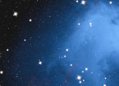 Derin uzay yıldız alanı. Evren yıldızlarla ve gazla dolu. çok uzak bir evren çizimi.