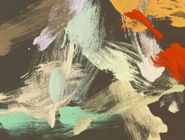 Tuval el yapımı yağlıboya. Renkli doku. 