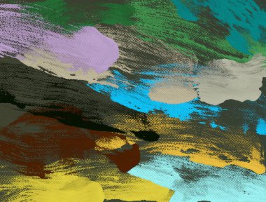 El yapımı tuvale yağlı boya. Soyut sanat dokusu. Renkli doku. Modern sanat eserleri. Yağlı boya darbeleri. Fırça darbeleri. Modern sanat. Çağdaş sanat. Sanatsal tuval.  