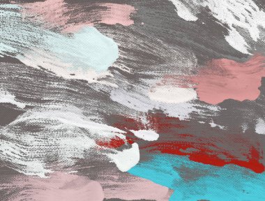 El yapımı tuvale yağlı boya. Soyut sanat dokusu. Renkli doku. Modern sanat eserleri. Yağlı boya darbeleri. Fırça darbeleri. Modern sanat. Çağdaş sanat. Sanatsal tuval.   