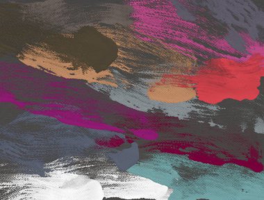 El yapımı tuvale yağlı boya. Soyut sanat dokusu. Renkli doku. Modern sanat eserleri. Yağlı boya darbeleri. Fırça darbeleri. Modern sanat. Çağdaş sanat. Sanatsal tuval.   