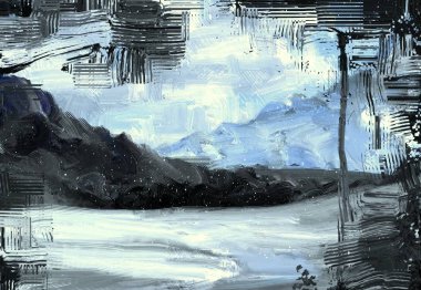 Dağlarda kış manzarası 