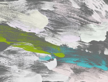 El yapımı tuvale yağlı boya. Soyut sanat dokusu. Renkli doku. Modern sanat eserleri. Yağlı boya darbeleri. Fırça darbeleri. Modern sanat. Çağdaş sanat. Sanatsal tuval.   