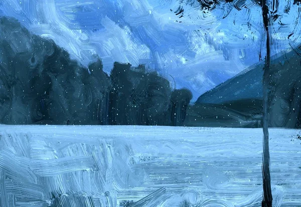 Piękny Olej Zimą — Zdjęcie stockowe