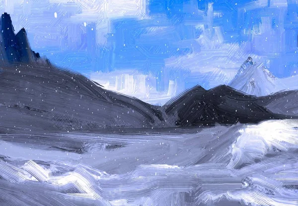 Зимовий Пейзаж Снігом Деревами — стокове фото