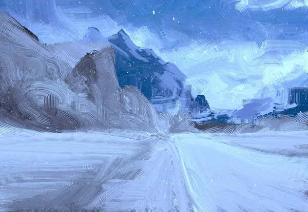 Зимний Пейзаж Горах — стоковое фото