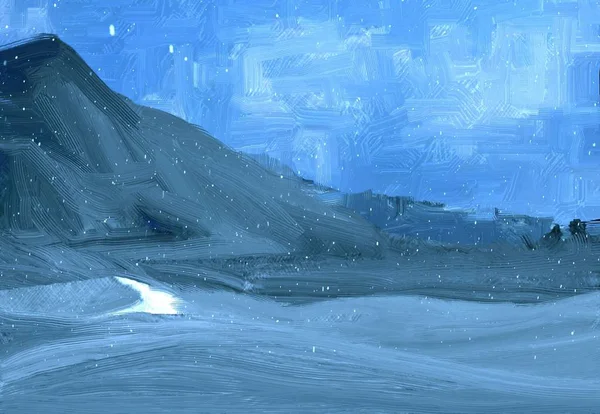 山中的冬季风景 — 图库照片