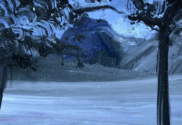 Karda Güzel Manzara — Stok fotoğraf