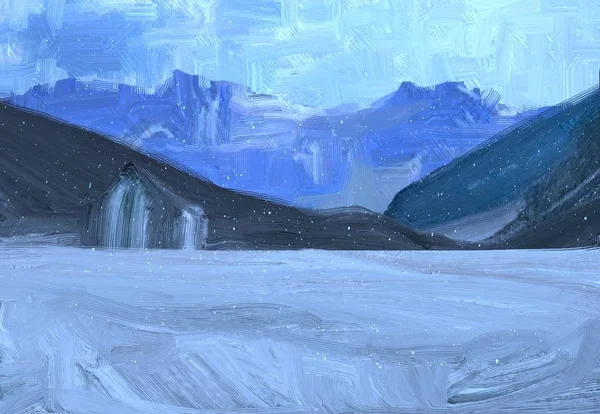 Dağlarda Kış Manzarası — Stok fotoğraf