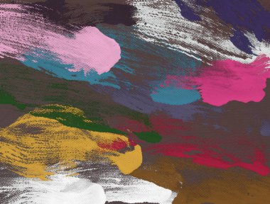 Tuval üzerine yağlıboya. Renkli doku. Fırça darbeleri. 