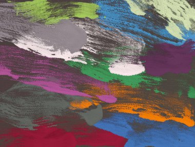 El yapımı tuvale yağlı boya. Soyut sanat dokusu. Renkli doku. Modern sanat eserleri. Yağlı boya darbeleri. Fırça darbeleri. Modern sanat. Çağdaş sanat. Sanatsal tuval.   