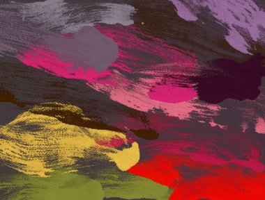 El yapımı tuvale yağlı boya. Soyut sanat dokusu. Renkli doku. Modern sanat eserleri. Yağlı boya darbeleri. Fırça darbeleri. Modern sanat. Çağdaş sanat. Sanatsal tuval.  