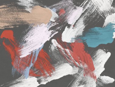 El yapımı tuvale yağlı boya. Soyut sanat dokusu. Renkli doku. Modern sanat eserleri. Yağlı boya darbeleri. Fırça darbeleri. Modern sanat. Çağdaş sanat. Sanatsal tuval.   