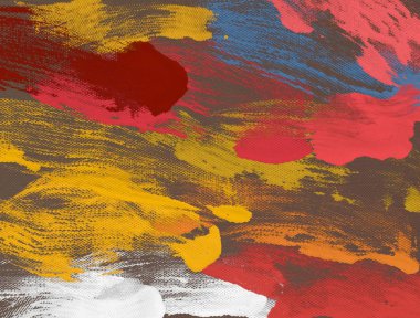 El yapımı tuvale yağlı boya. Soyut sanat dokusu. Renkli doku. Modern sanat eserleri. Yağlı boya darbeleri. Fırça darbeleri. Modern sanat. Çağdaş sanat. Sanatsal tuval.  