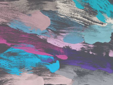 El yapımı tuvale yağlı boya. Soyut sanat dokusu. Renkli doku. Modern sanat eserleri. Yağlı boya darbeleri. Fırça darbeleri. Modern sanat. Çağdaş sanat. Sanatsal tuval.   