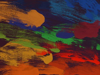 Tuval el yapımı yağlıboya. Renkli doku.