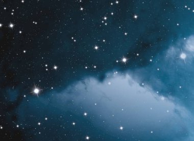 Derin uzay yıldız alanı. Evren yıldızlarla ve gazla dolu. çok uzak bir evren çizimi.