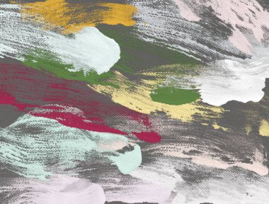 El yapımı tuvale yağlı boya. Soyut sanat dokusu. Renkli doku. Modern sanat eserleri. Yağlı boya darbeleri. Fırça darbeleri. Modern sanat. Çağdaş sanat. Sanatsal tuval.  