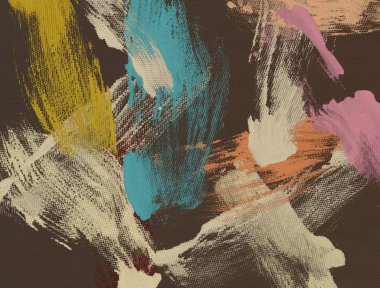 El yapımı tuvale yağlı boya. Soyut sanat dokusu. Renkli doku. Modern sanat eserleri. Yağlı boya darbeleri. Fırça darbeleri. Modern sanat. Çağdaş sanat. Sanatsal tuval.   