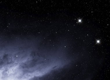 Derin uzay yıldız alanı. Evren yıldızlarla ve gazla dolu. çok uzak bir evren çizimi.