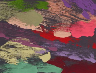 El yapımı tuvale yağlı boya. Soyut sanat dokusu. Renkli doku. Modern sanat eserleri. Yağlı boya darbeleri. Fırça darbeleri. Modern sanat. Çağdaş sanat. Sanatsal tuval.  