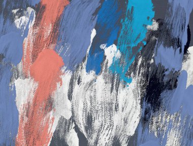 El yapımı tuvale yağlı boya. Soyut sanat dokusu. Renkli doku. Modern sanat eserleri. Yağlı boya darbeleri. Fırça darbeleri. Modern sanat. Çağdaş sanat. Sanatsal tuval.   