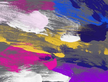 El yapımı tuvale yağlı boya. Soyut sanat dokusu. Renkli doku. Modern sanat eserleri. Yağlı boya darbeleri. Fırça darbeleri. Modern sanat. Çağdaş sanat. Sanatsal tuval.   