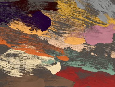 El yapımı tuvale yağlı boya. Soyut sanat dokusu. Renkli doku. Modern sanat eserleri. Yağlı boya darbeleri. Fırça darbeleri. Modern sanat. Çağdaş sanat. Sanatsal tuval.   