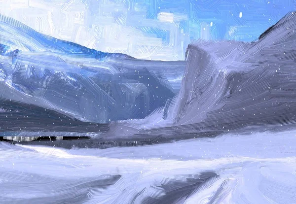 Zimní Krajina Horách — Stock fotografie